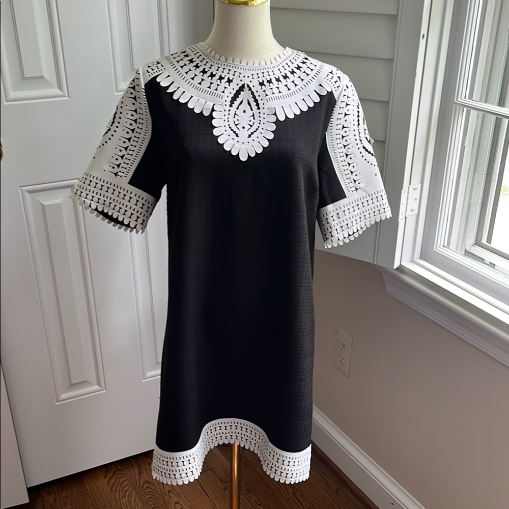 Endless Rose Black and White Sheath Mini Dress